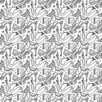 Seamless food pattern. Doodle food background vector