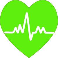 Heart rate monitor art vector icon on green screen for medical applications and websites. Replaceable vector design.