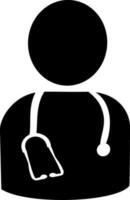 Physician doctor, family doctor, patient care provider flat vector icon for apps and websites. Replaceable vector design.