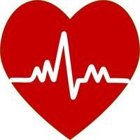 Heart rate monitor art vector icon for medical applications and websites. Replaceable vector design.