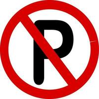 No parking or stopping sign. Colorful illustration. Replaceable vector design.