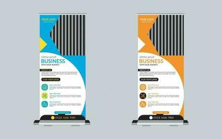 roll up banner template design vector