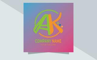 letter a k logo design template vector