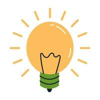 Vector light bulb. Idea, solution, business, strategy concept. Light bulb or lamp in flat design. Creative and analytical thinking. Idea clipart.