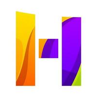 colorful letter H gradient icon logo design vector