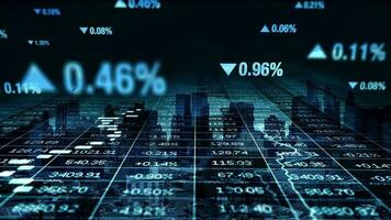 finanziario attività commerciale i saldi dati numeri Infografica mostrando investimento profitti grafico sfondo video