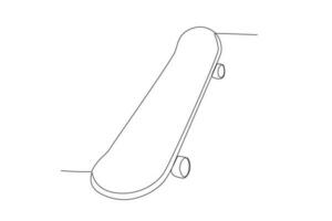 Vector playing skateboard coolly skateboarding oneline drawing