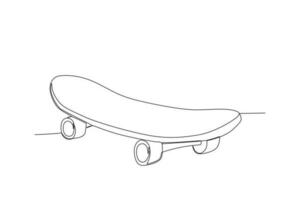 Vector playing skateboard coolly skateboarding oneline drawing