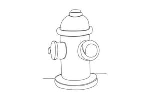 Vector simple line of fire hydrant one line concept of fire department equipment drawing and continuous line.