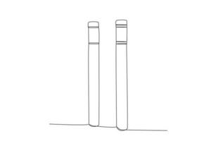 Vector simple line of fire bollard one line concept of fire department equipment drawing and continuous line.