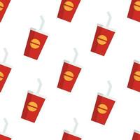 seamless pattern, fast food sweet soda drink, on white background. vector illustration