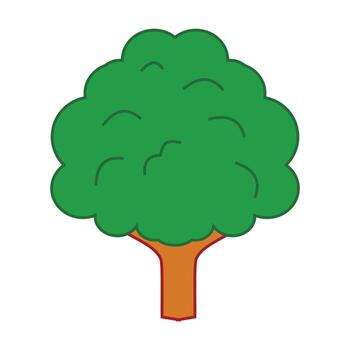 cute tree icon image over white background vector illustration design green and orange color. Suitable for use in natural UI, icons on computers etc