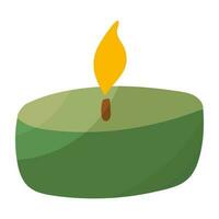 candle green heat comfort light icon element vector