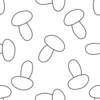 mushroom autumn black white line doodle pattern vector