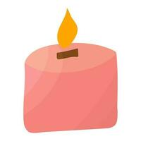 candle pink heat comfort light icon element vector