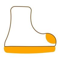 boot rubber yellow line doodle element icon vector