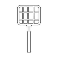 grill grate bbq fry cook line doodle vector