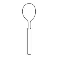 spoon kitchen food soup cook line doodle vector