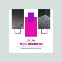 Simple grow your business social media cover template vector