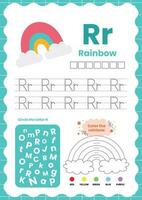 flat design vector cute colorful alphabet learn abc english flashcard printable for kids activity