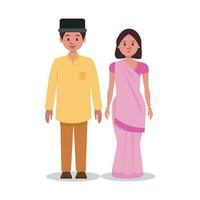 Vector illustration of Cute parsi couple