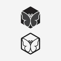 diseño de icono de mariposa de belleza vector