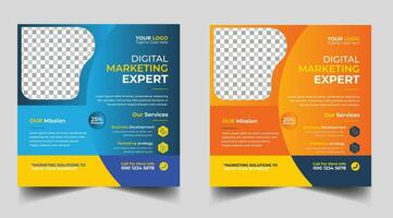 Digital marketing agency social media post or promotional web banner design template, Social media post design layout vector