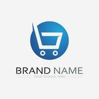 basket and cart icon and logo vector design shopping illustration