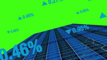 a green screen with a stock market chart isolated on green background video