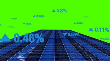 uma verde tela com uma estoque mercado gráfico isolado em verde fundo video