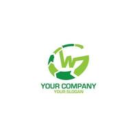 GW Green Logo Design Vector