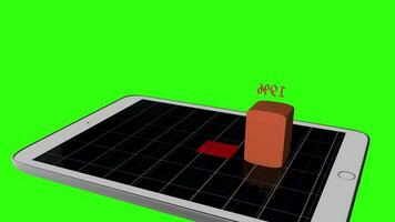 ein Tablette Computer mit ein Graph auf es zeigen Geschäft Der Umsatz Profite Diagramme Diagramme video