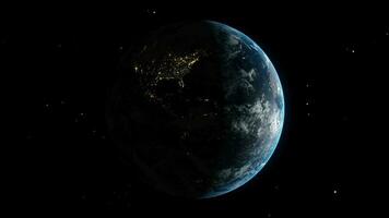 Planet Earth Globe and Moon in Space Universe Galaxy video