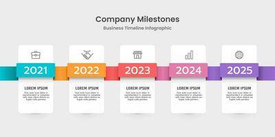 Infographic timeline 5 years to success. Business presentation. Vector illustration.