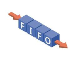 First In First Out or FIFO is an accounting method in which assets purchased or acquired first are disposed first vector