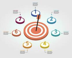 7 Goal template for infographic for presentation for 7 element vector