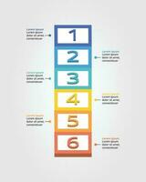 timeline step square chart template for infographic for presentation for 6 element vector