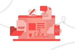 Pdf Reader Concept Vector illustration.