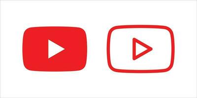 play button youtube, youtube video icon, logo symbol red banner, social media sign, mobile app, web video vector