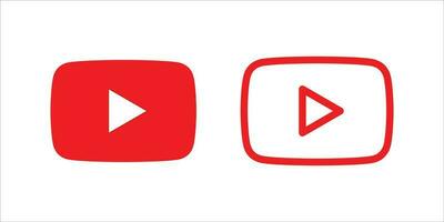 play button youtube, youtube video icon, logo symbol red banner, social media sign, mobile app, web video vector