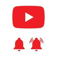 jugar botón YouTube, Youtube vídeo icono, logo símbolo rojo bandera, social medios de comunicación firmar, móvil aplicación, web vídeo vector