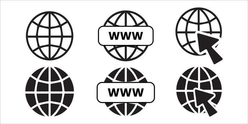 Set web icon. Go to web symbol icon vector illustration
