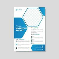 Modern professional geometric A4 flyer design vector template.