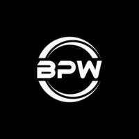 BPW letter logo design in illustration. Vector logo, calligraphy designs for logo, Poster, Invitation, etc.