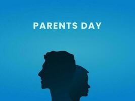 Happy parents day vector illustration. Annual celebration concept. Template design for background, banner, digital, greeting card, backdrop. Father and child side by side silhoutte