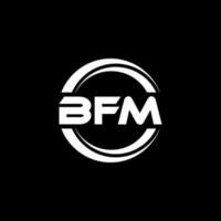 BFM letter logo design in illustration. Vector logo, calligraphy designs for logo, Poster, Invitation, etc.
