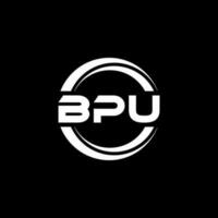 BPU letter logo design in illustration. Vector logo, calligraphy designs for logo, Poster, Invitation, etc.