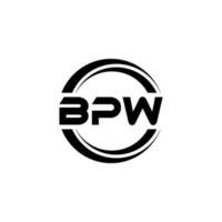 bpw letra logo diseño en ilustración. vector logo, caligrafía diseños para logo, póster, invitación, etc.