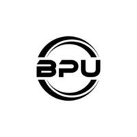 BPU letter logo design in illustration. Vector logo, calligraphy designs for logo, Poster, Invitation, etc.