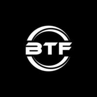 BTF letter logo design in illustration. Vector logo, calligraphy designs for logo, Poster, Invitation, etc.